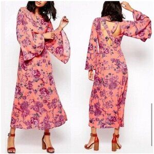 Free People Clementine Maxi Dress Bell Sleeves Ladies 4 NWT Floral Boho Fairy